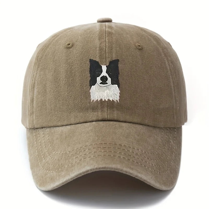 Border Collie Camping Baseball Cap