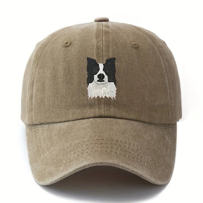 Border Collie Camping Baseball Cap