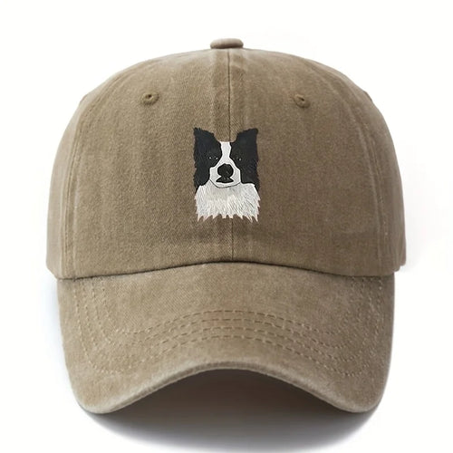 Border Collie Camping Baseball Cap