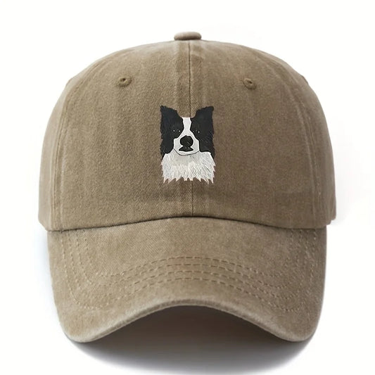 Border Collie Camping Baseball Cap