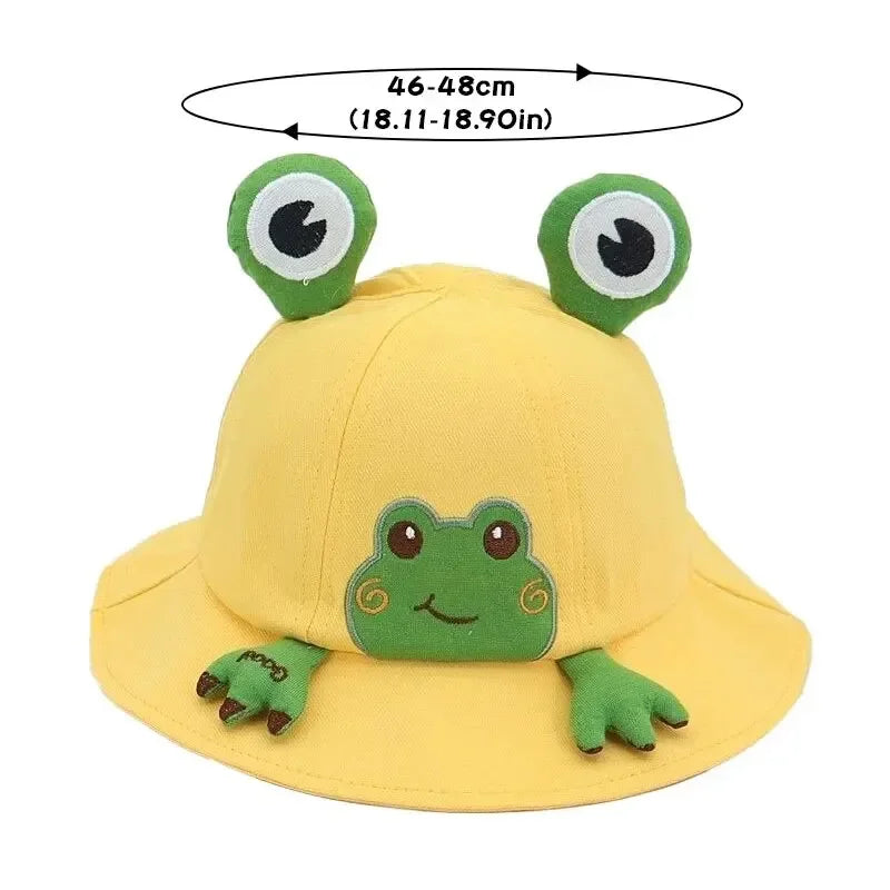 Spring Summer Baby Cartoon Frog Bucket Hat Kids Cute