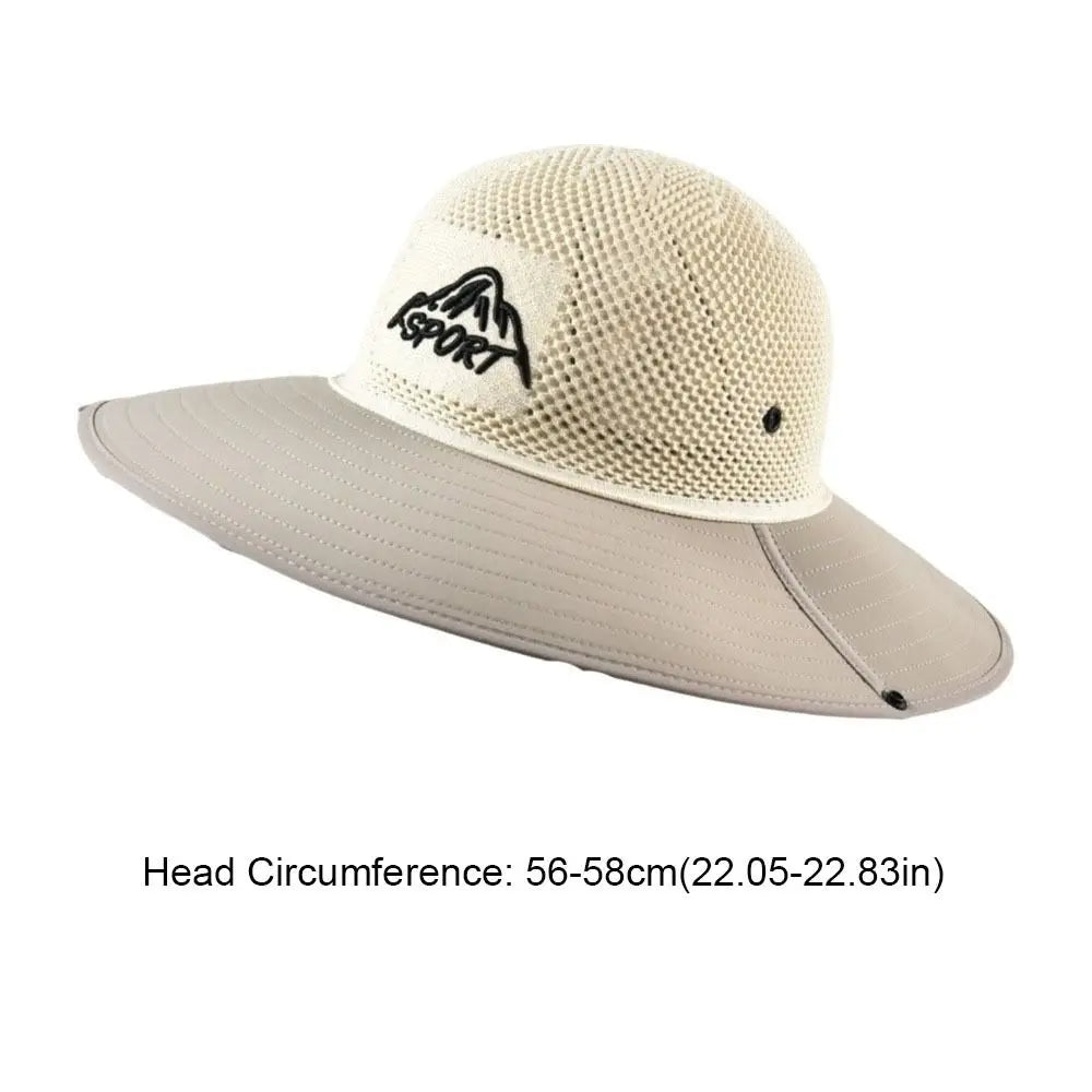 Breathable Mesh Wide Brim Fishing Bucket Hat