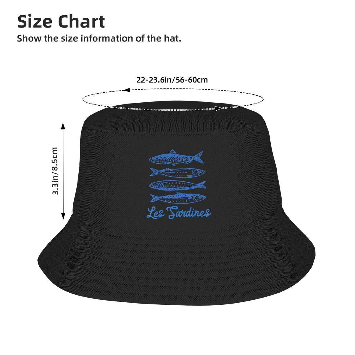Les Sardines Tinned Fish Retro Bucket Hat
