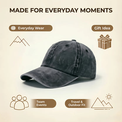 Personalized Vintage Washed Baseball Cap Custom Name Logo Text Dad Hat Adjustable Casual Hat For Men Women Printed In USA