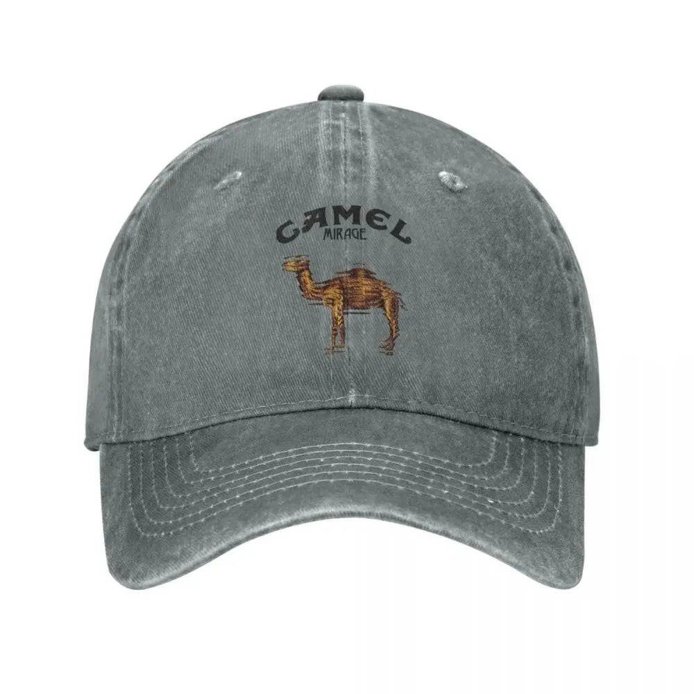 Camel Distressed Washed Baseball Cap