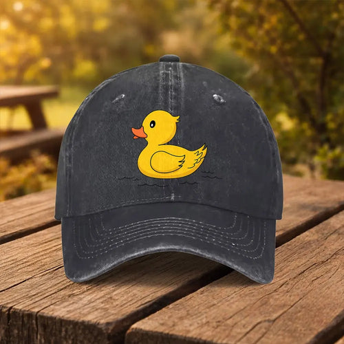 Yellow Cartoon Duck Print Unisex Baseball Cap