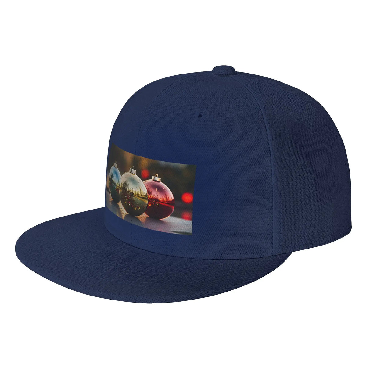Christmas Holiday Decorative Balls Flat Brim Snapback Cap
