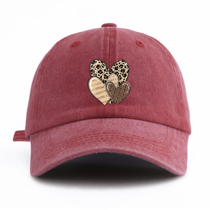 Leopard Heart Retro Dad Baseball Cap