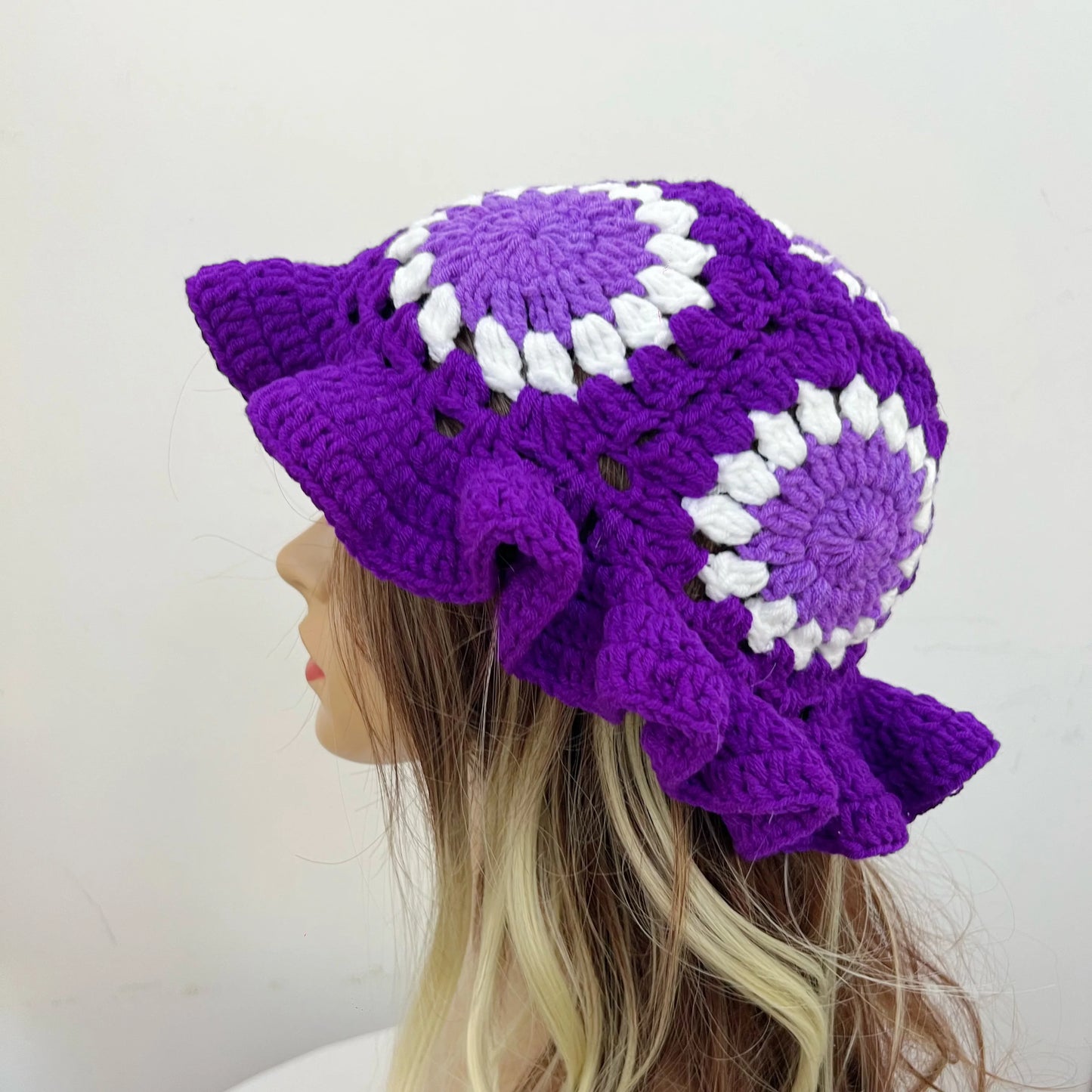 Ruffled Sunflower Crochet Bucket Hat