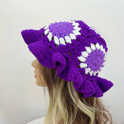 Ruffled Sunflower Crochet Bucket Hat