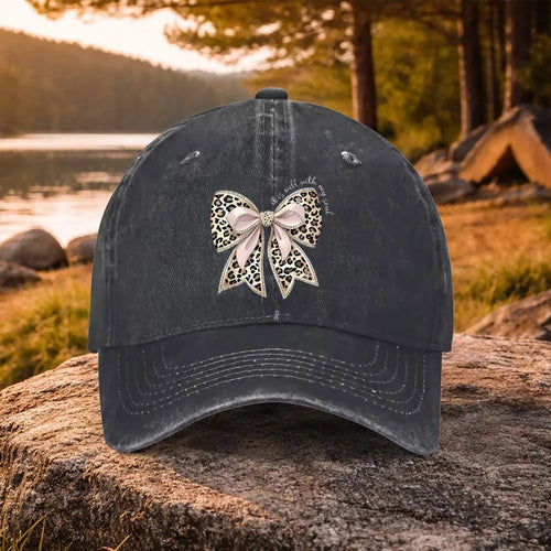 Leopard Bowknot Duckbill Baseball Cap