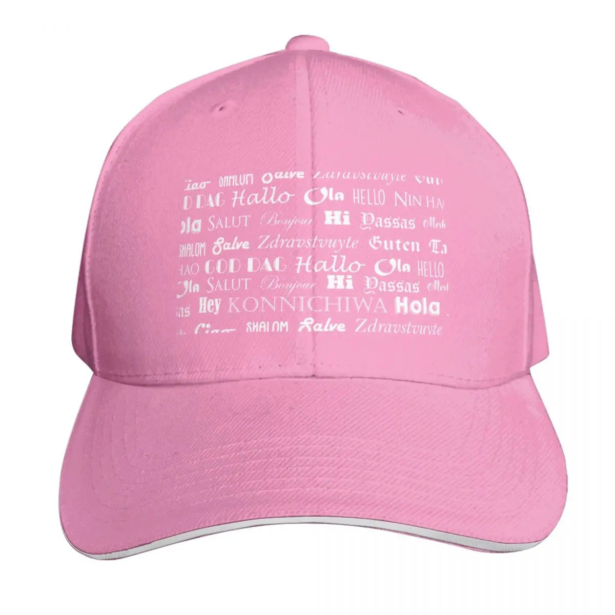 Hello Multiple Languages Cotton Twill Snapback Baseball Cap