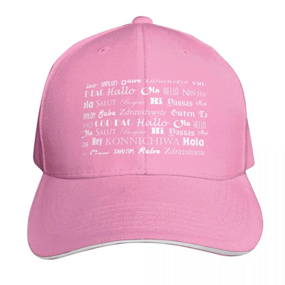 Hello Multiple Languages Cotton Twill Snapback Baseball Cap