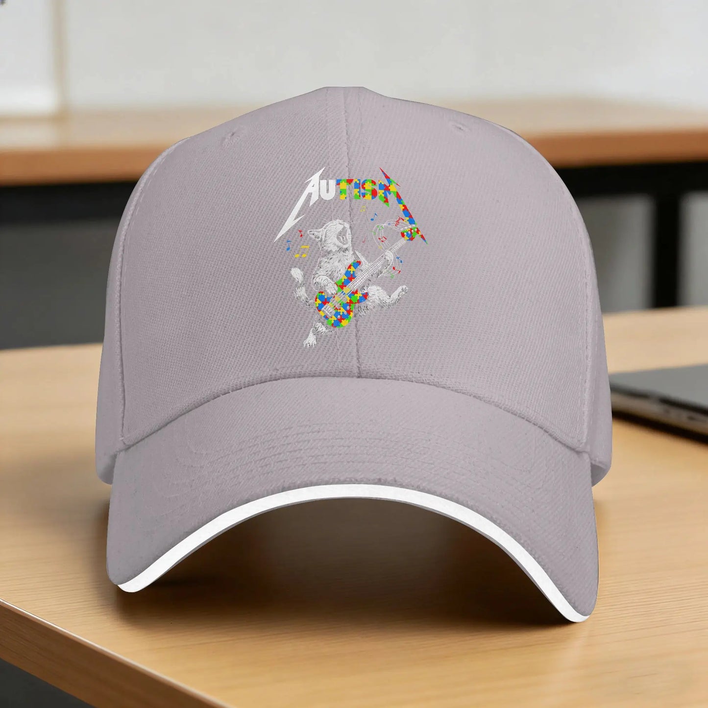 Rocking To A Different Tune Cat Baseball Cap