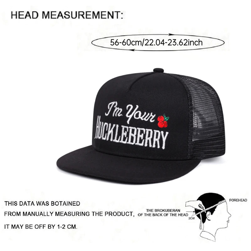 Unisex Letter Embroidered Flat Brim Mesh Snapback Cap