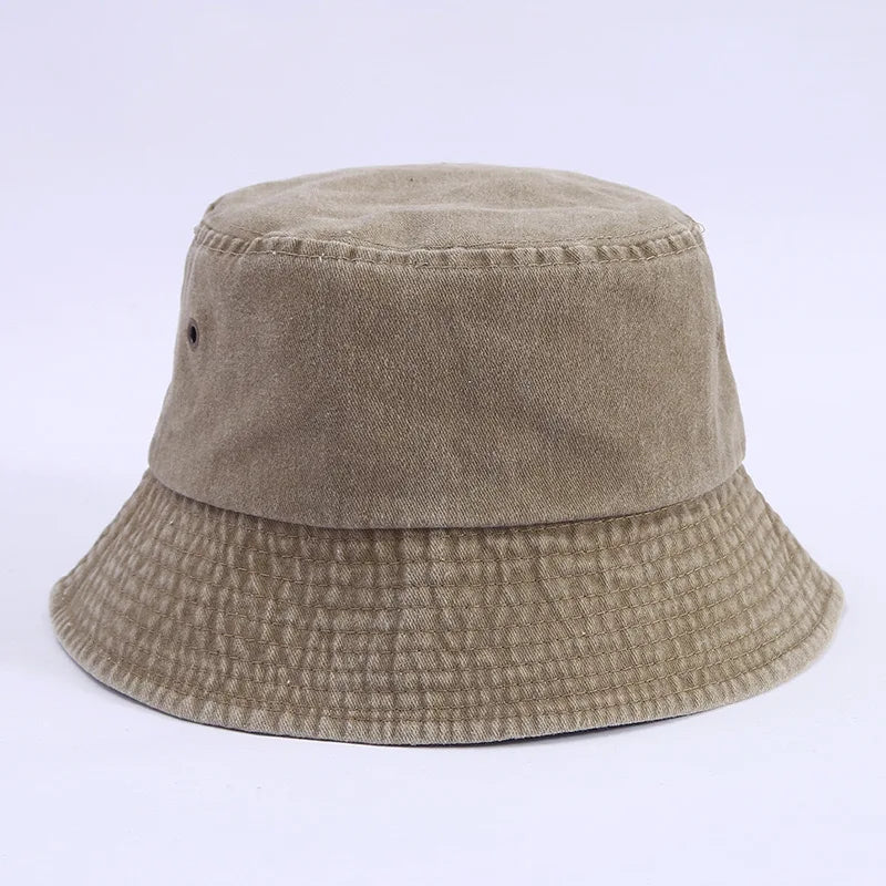 Bucket Hat Washed Denim Cap Men Panama Hats