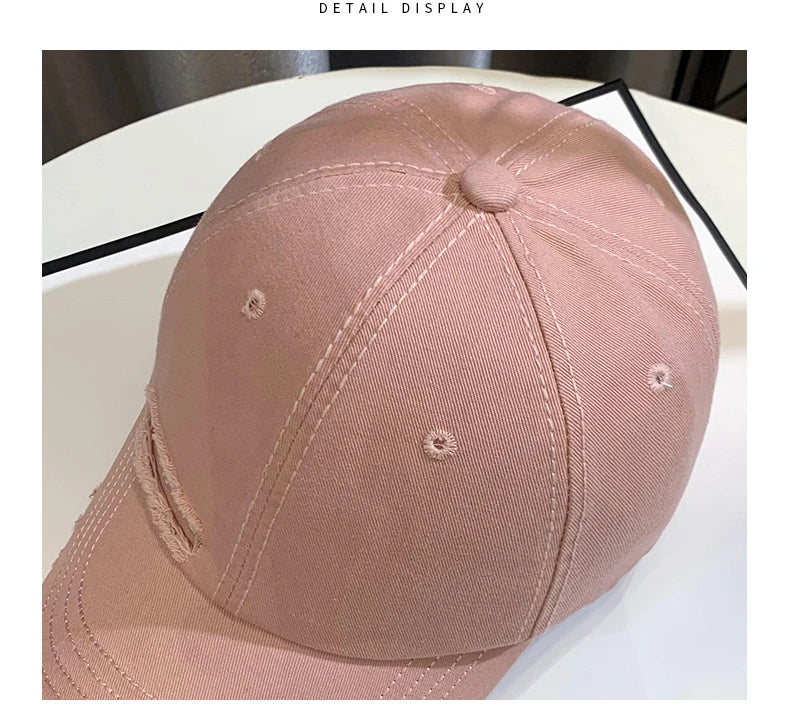 New Celebrity Fashion Embroidery Hole Sunscreen Baseball Cap Women
