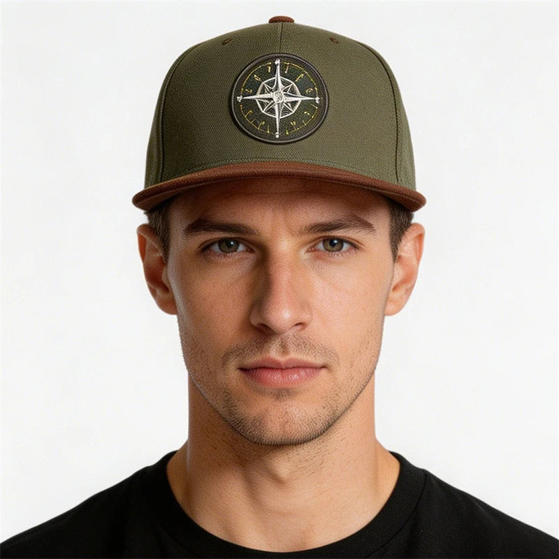 Cotton Embroidered Flat Brim Trucker Snapback Cap