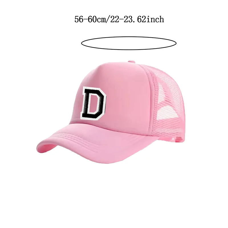 1pc Women's Personalized A-Z Letter Mesh Baseball Cap Lightweight Breathable Outdoor Sun Hat Outdoor Sun Protection Adjustable