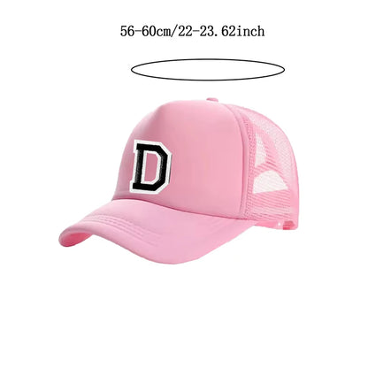 1pc Women's Personalized A-Z Letter Mesh Baseball Cap Lightweight Breathable Outdoor Sun Hat Outdoor Sun Protection Adjustable