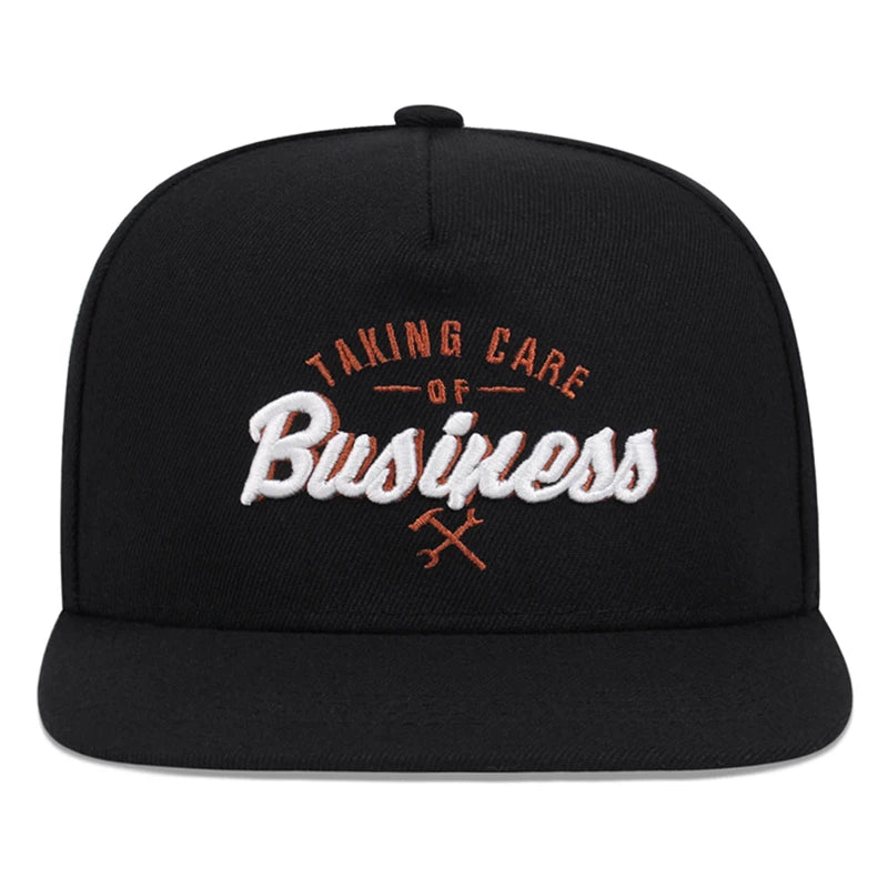 Embroidered Flat Brim Adjustable Snapback Baseball Cap