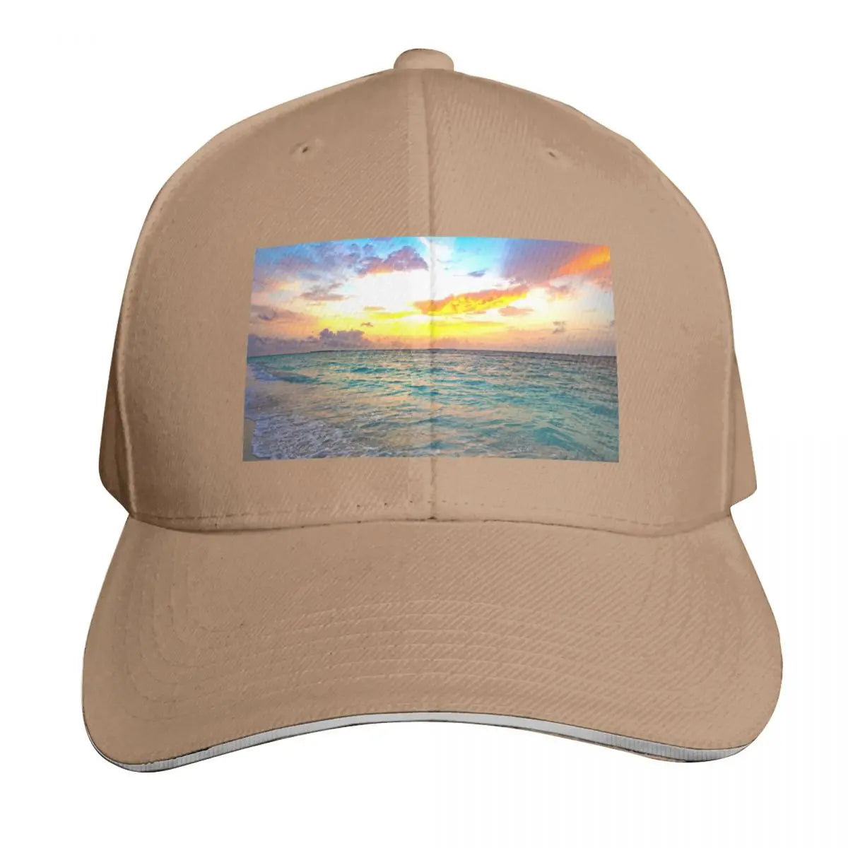 Sunset Over The Ocean Curved Brim Baseball Cap