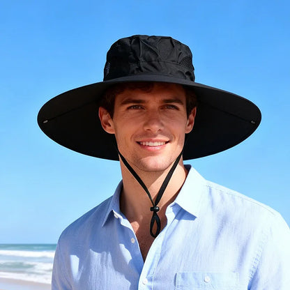 Korean Style 15CM Wide Brim Sun Protection Bucket Hat