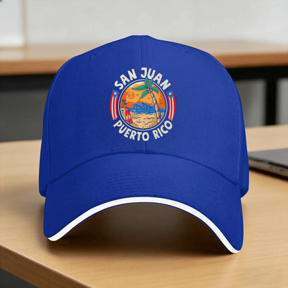 San Juan Puerto Rico 70s Sunset Vintage Baseball Cap