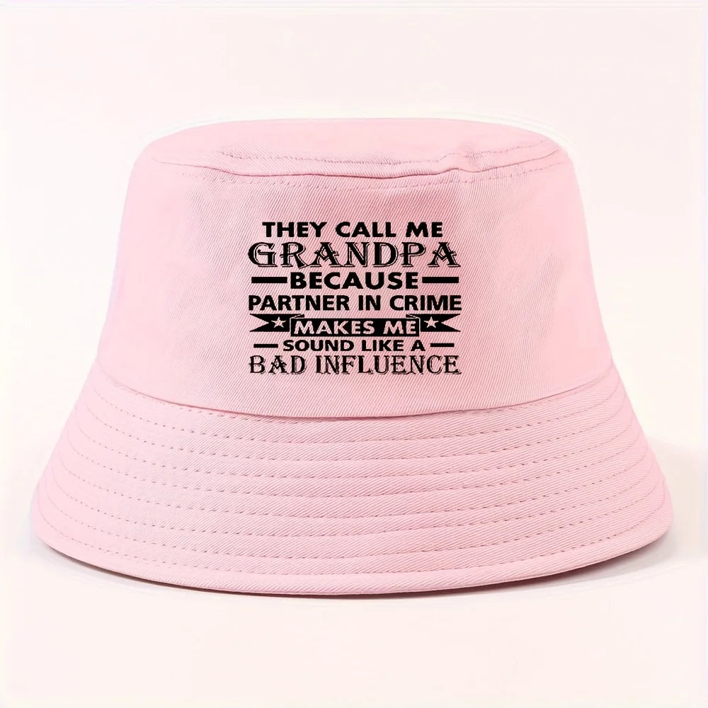 Grandpa Text Packable Outdoor Bucket Hat