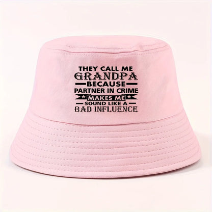 Grandpa Text Packable Outdoor Bucket Hat