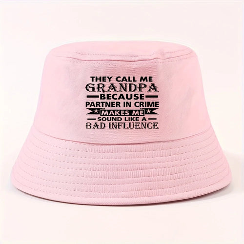 Grandpa Text Packable Outdoor Bucket Hat