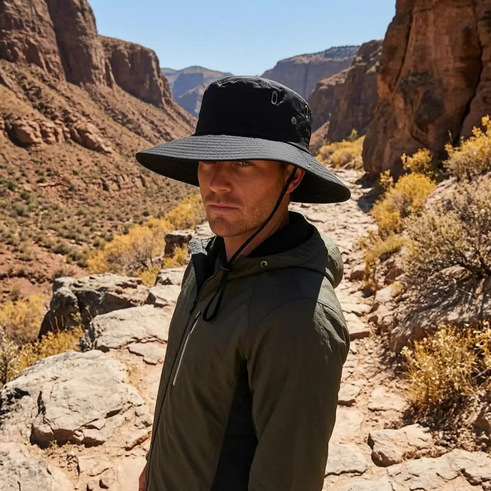 Quick-Dry Bucket Hat With Adjustable Wind Cord