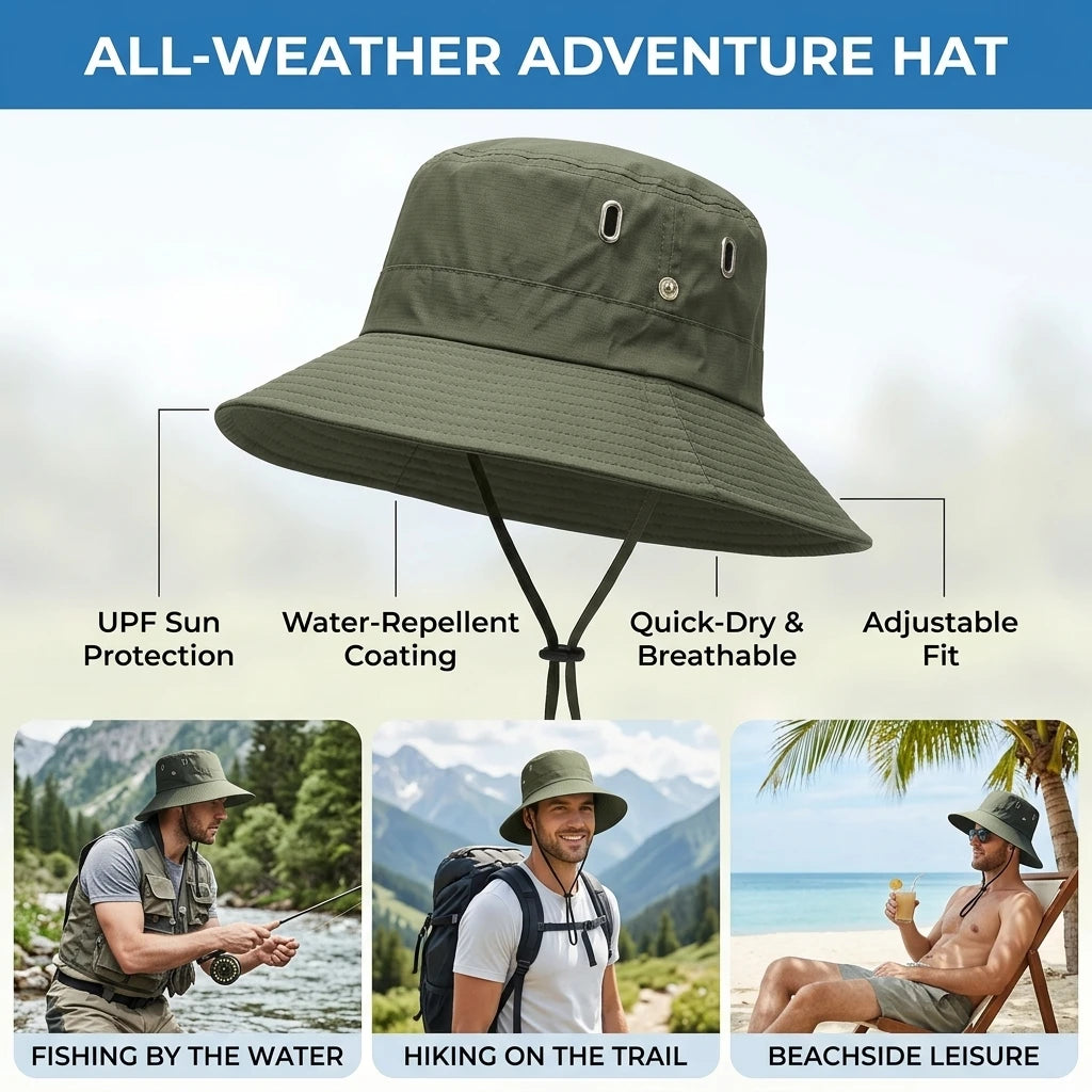 Waterproof Quick-Dry UV Protection Hiking Bucket Hat