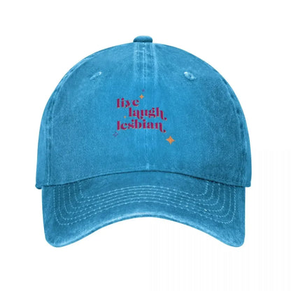 Live Laugh Lesbian Pride Graphic Baseball Cap