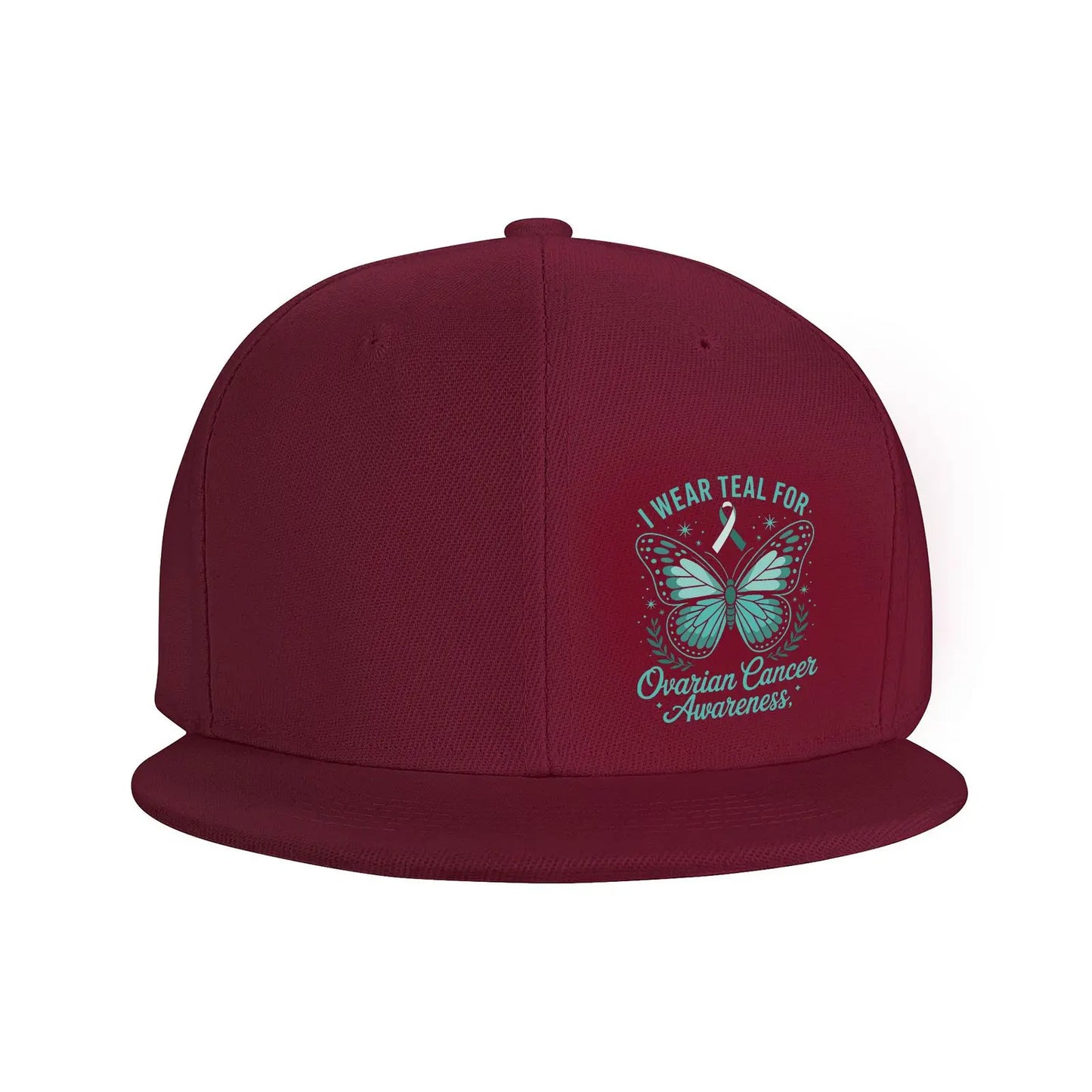 Ovarian Cancer Ribbon Snapback Cap Hat