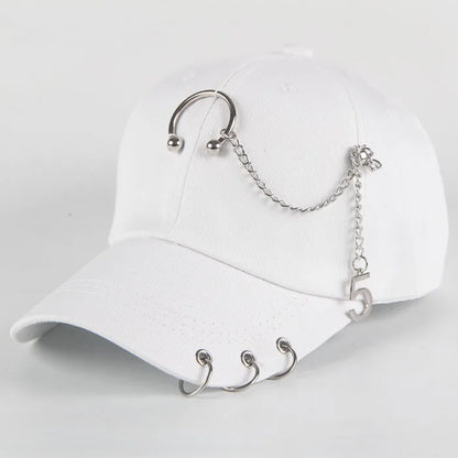 Fashion Cotton Baseball Cap Creative Piercing Ring Hip Hop Caps