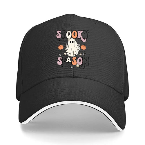 Spooky Season Ghost Pumpkin Baseball Cap