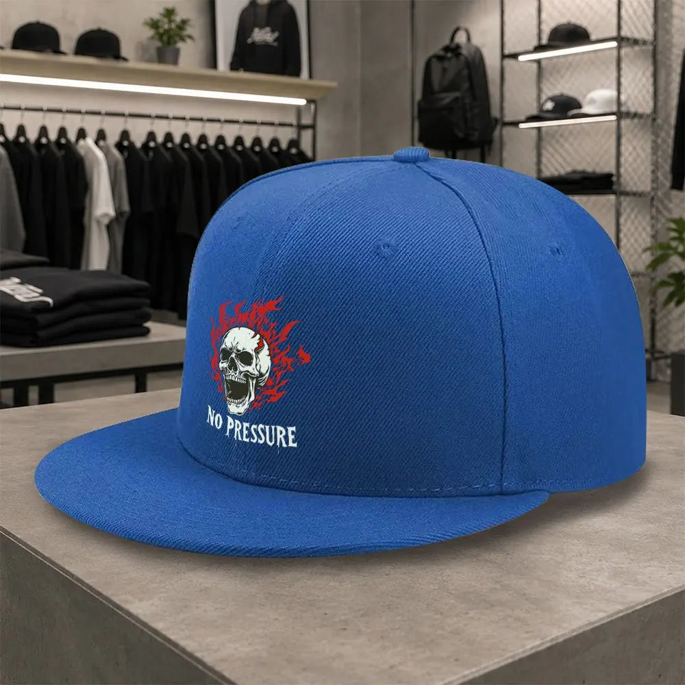 New Flame Skull Unisex All Match Flat Brim Cap