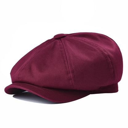 Newsboy Cap Men's Twill Cotton Eight Panel Hat Women's Size 57-63cm