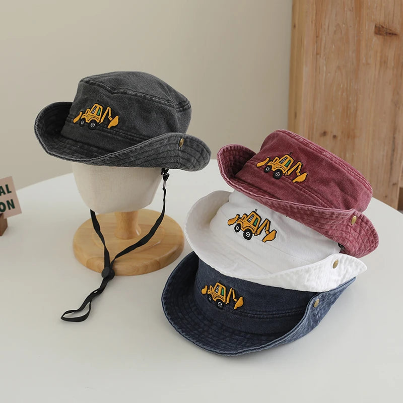 Kids Excavator Sports Bucket Hat