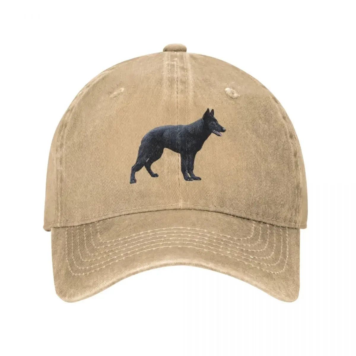 Black German Shepherd Denim Baseball Cap