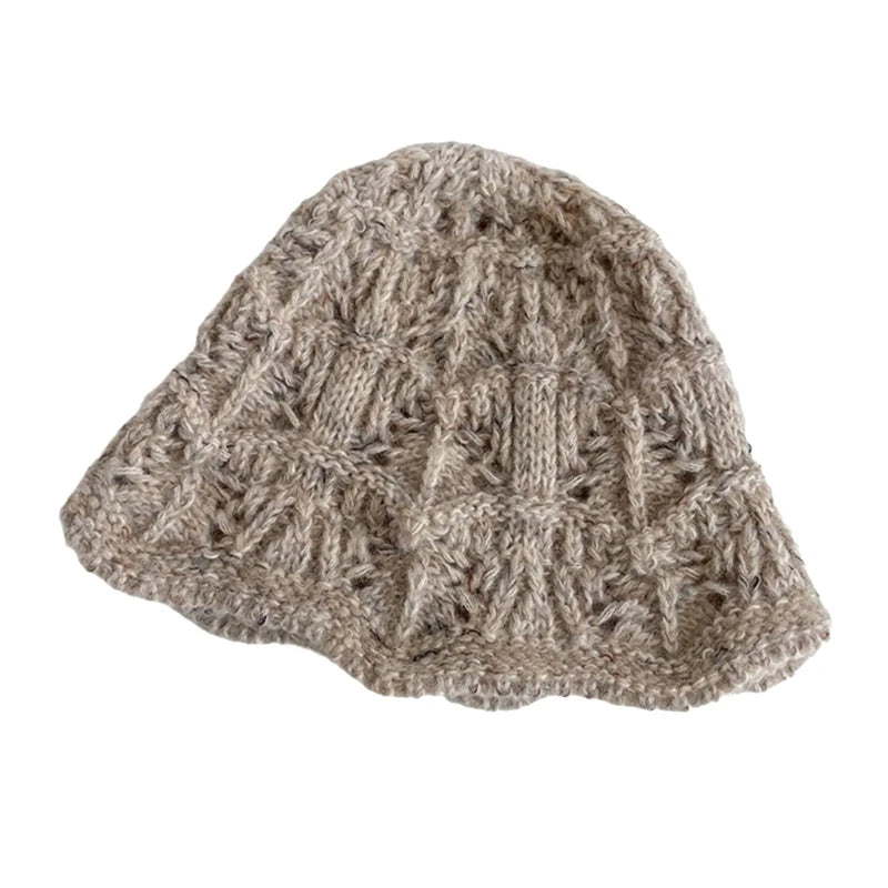 Women Handmade Crochet Wide Brim Fisherman Hat