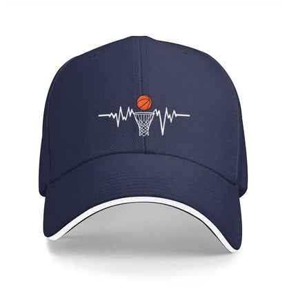 Basketball Heartbeat EKG Pulse Trucker Baseball Cap