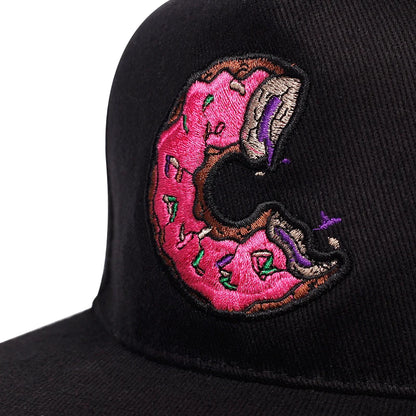 Unisex Doughnut Embroidered Snapback Cap
