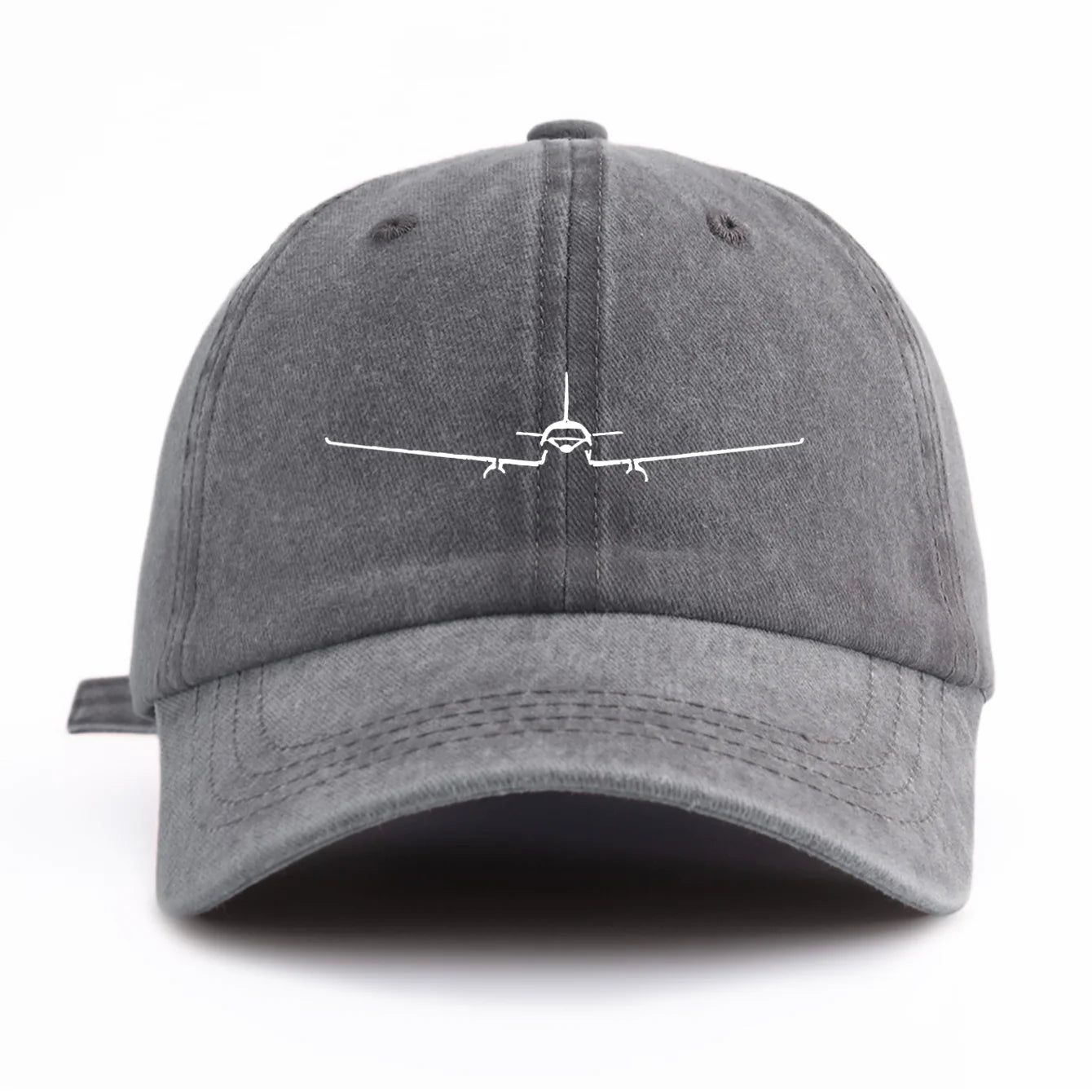 Airplane Print Washed Baseball Cap