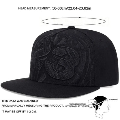 23 Basketball Embroidered Unisex Hip-Hop Snapback Cap