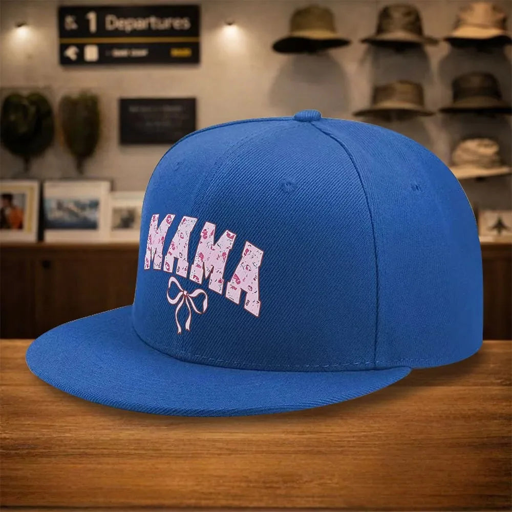 Mama Leopard Print Bow Snapback Cap