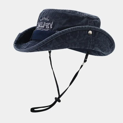Cotton Letter Embroidery Bucket Hat