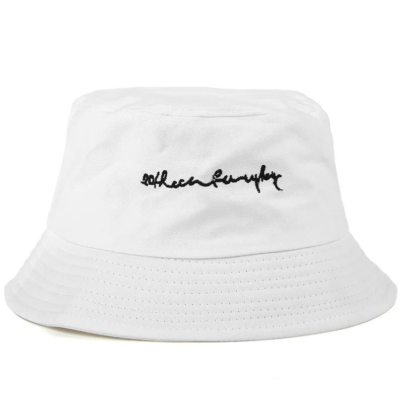 Letter Embroidery Casual Bucket Hat