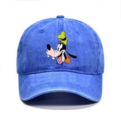 Retro Washed Mickey Mouse Print Baseball Cap Men Women Vintage Kpop Snapback Cap Adjustable Breathable Trucker Hat Sunscreen Hat